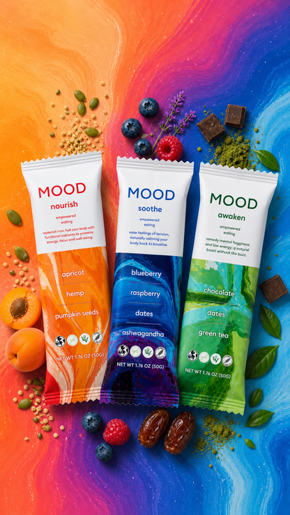 MOOD BARS VARIETY PACK | Box of 12 Vegan Nutrient Dense Bars