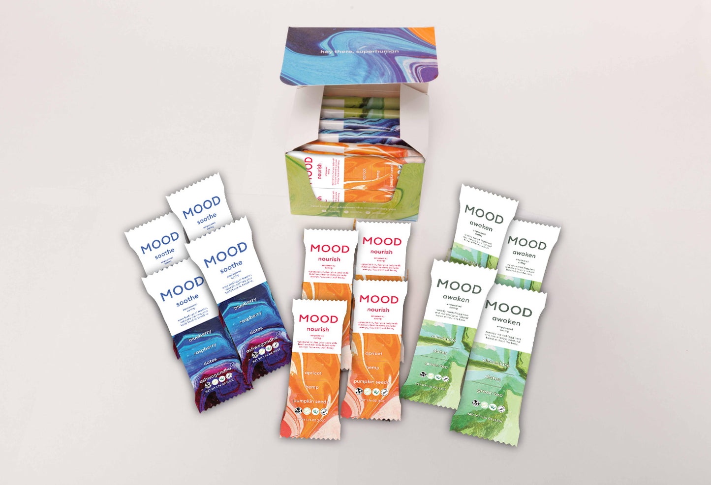 MOOD BARS VARIETY PACK | Box of 12 Vegan Nutrient Dense Bars